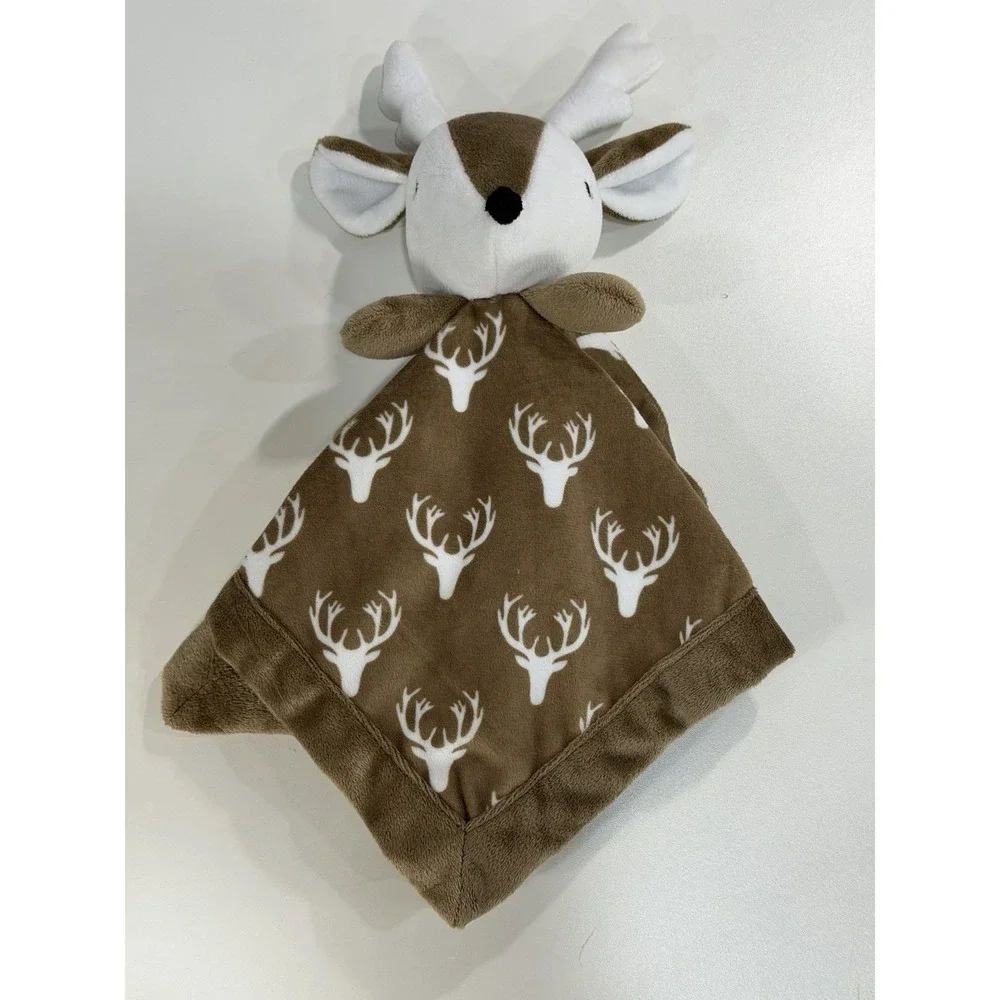 Levtex Baby Deer Security Blanket Lovey Brown White Buck Antlers 15x15 Lovie